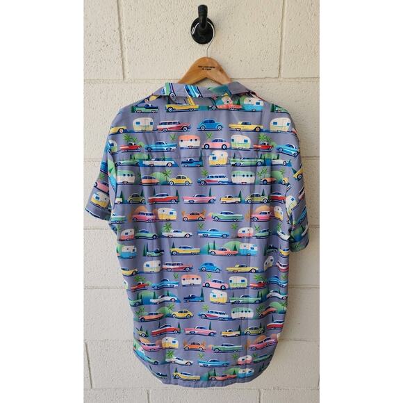 Vacation is a State of Mind Hawaiian Shirts MCM Car Trailer Button Down NWT XL - Picture 3 of 4